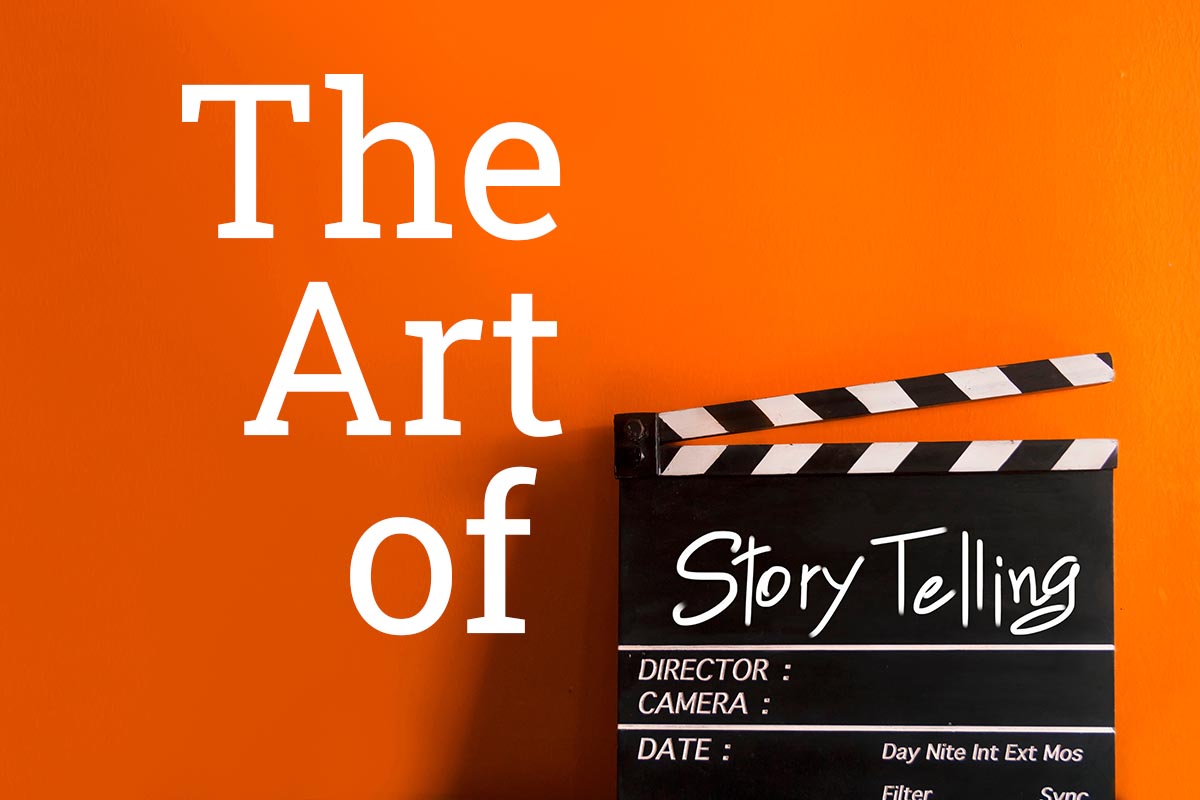 Story telling text title on film slate