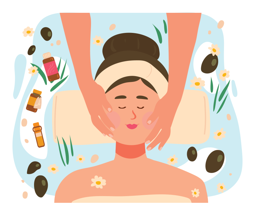 woman spa treatment illustration