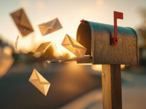 Direct mail postcard for healthcare marketing showing how practices can reach and engage local patients