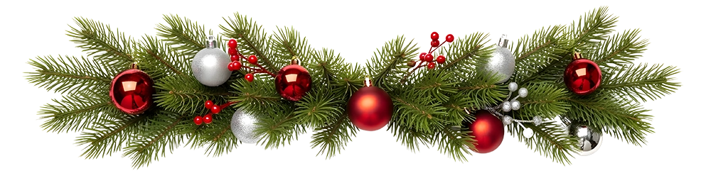 Festive holiday garland banner for healthcare marketing and patient engagement